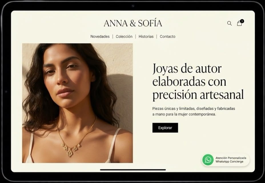 Landing page premium para joyería de autor